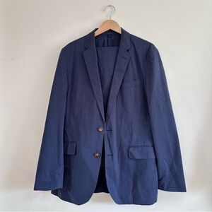 J. CREW Ludlow Suit (Ludlow Slim Pants) Somelos Woven Stetch - Navy